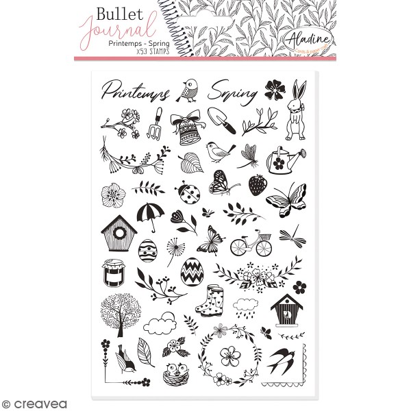 Tampons Stampo Bullet Journal - Printemps - 53 pcs - Photo n°1