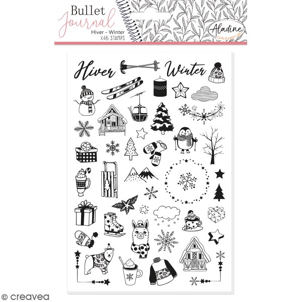 Tampons Stampo Bullet Journal - Hiver - 46 pcs - Photo n°1