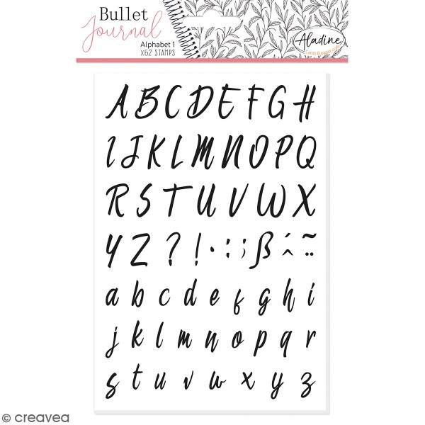 Tampons Stampo Bullet Journal - Alphabet manuscrit - 62 pcs - Photo n°1
