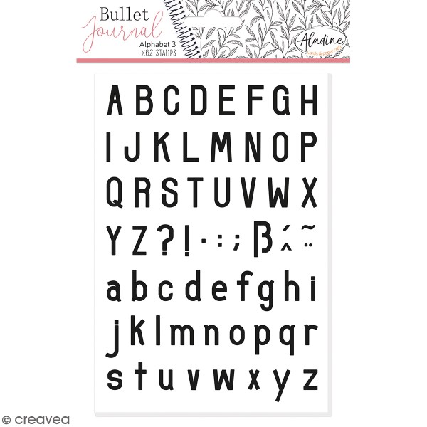 Tampons Stampo Bullet Journal - Alphabet imprimerie - 62 pcs - Photo n°1