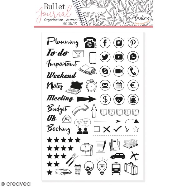 Tampons Stampo Bullet Journal - Organisation de bureau - 61 pcs - Photo n°1