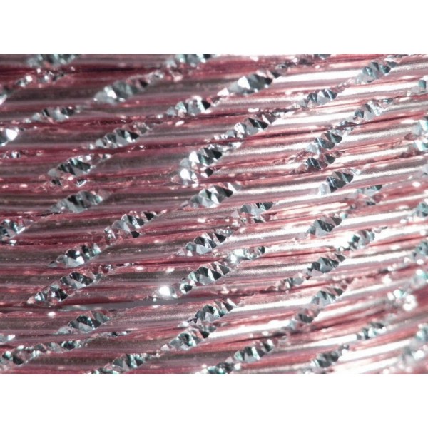 1 Mètre fil aluminium ciselé rose clair 2mm - Photo n°1