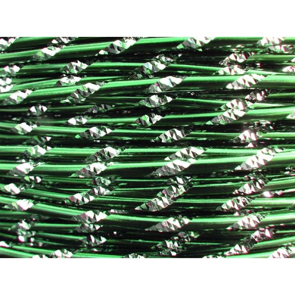 1 Mètre fil aluminium ciselé vert foncé 2mm - Photo n°1