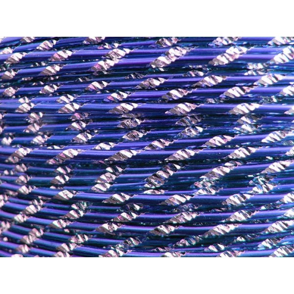 1 Mètre fil aluminium ciselé bleu royal 2mm - Photo n°1