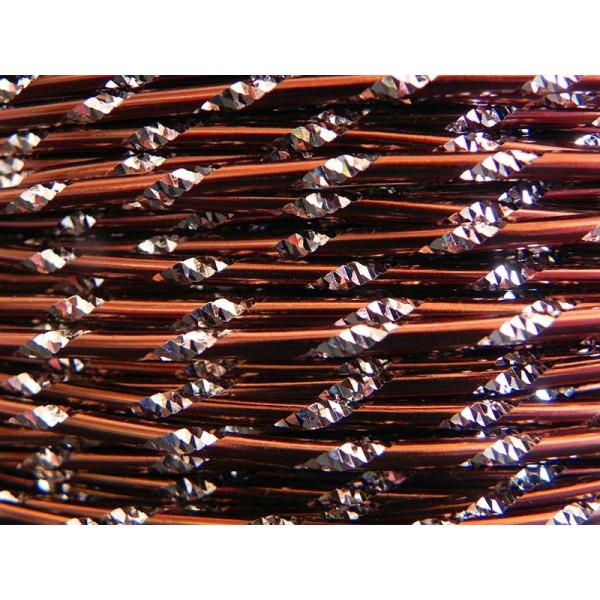 5 Mètres fil aluminium ciselé marron 2mm - Photo n°1