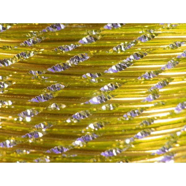 2 Mètres fil aluminium ciselé jaune soleil 2mm - Photo n°1