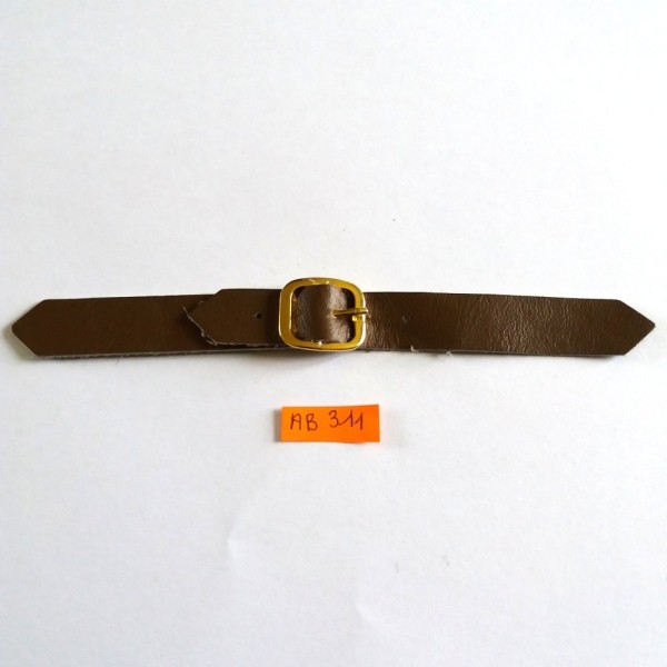 1 Bouton brandebourg cuir marron et métal – ab311 - Photo n°1