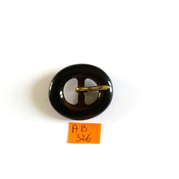 Boucle de ceinture résine marron foncé – 34x38mm –  AB326 - Photo n°1