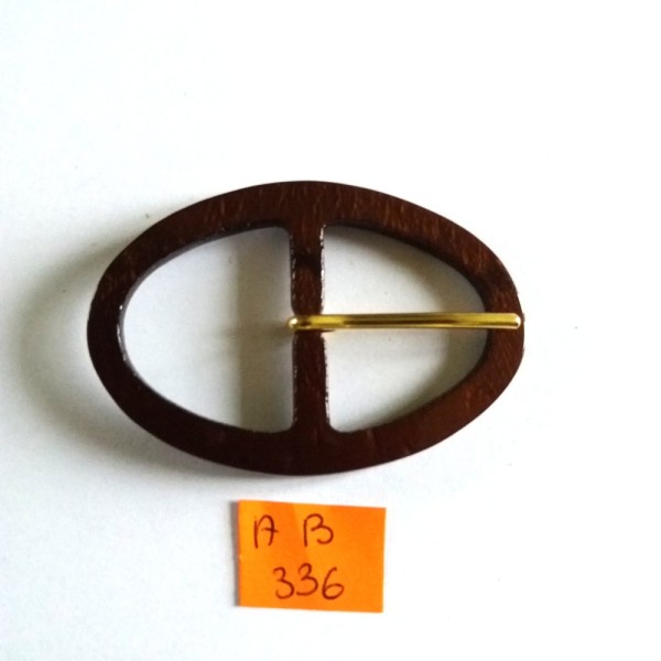 Boucle de ceinture résine marron – 62x42mm – AB336 - Photo n°1