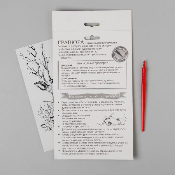 Cerf Scratch Art Kit de BRICOLAGE, Argent Métallisé Effet Holographique, Gravure Trousse d'Artisanat - Photo n°3
