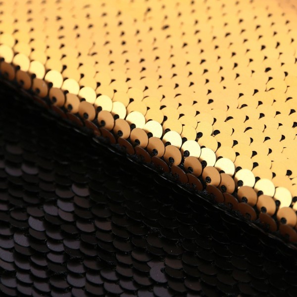 L'Or noir Réversible de Paillettes Tissu Pour Patchwork, Double Face, des Paillettes, des décoration - Photo n°1