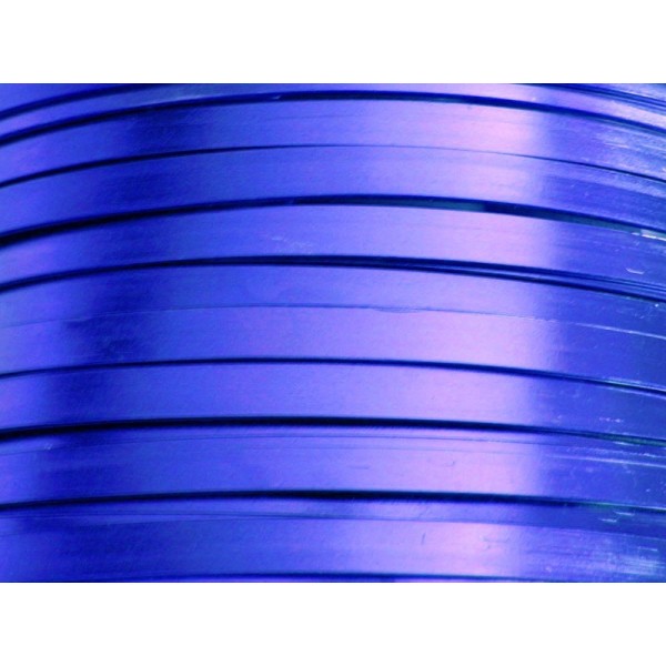 1 Mètre fil aluminium plat bleu royal 5mm - Photo n°1