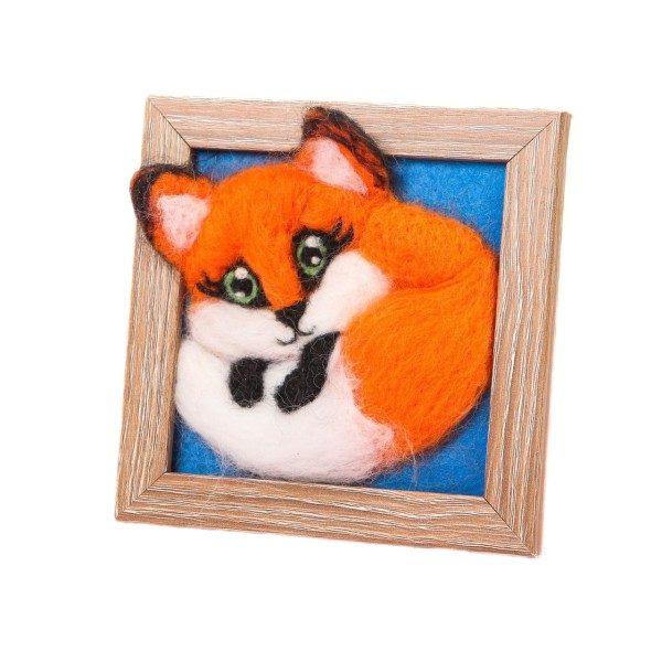 Fox Animal de Peinture Feutre de Laine Kit de BRICOLAGE, Feutrage à la Main Décoration, de l'Art Feu - Photo n°1