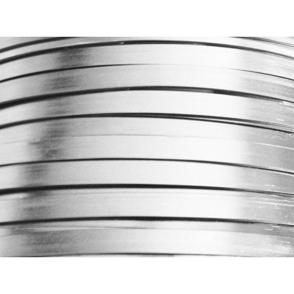 1 Mètre fil aluminium plat argent 5mm - Photo n°1