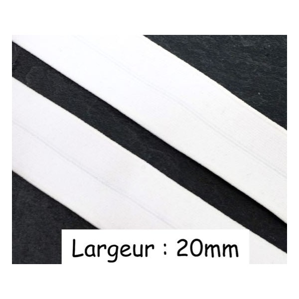 3m Elastique Souple Plat 20mm Blanc - Tresse Élastique Blanc 20mm - Ruban Élastique Blanc - Photo n°1