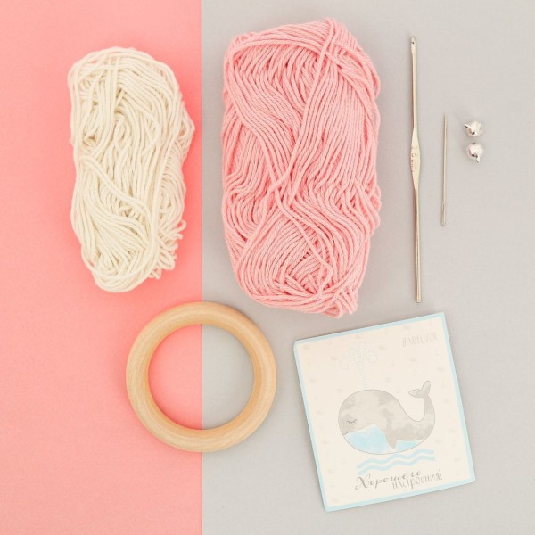 Lapin Rose Hochet Jouet Tricoter Ensemble Kit De Bricolage, Crochet, Enfant Shaker, De L'Artisanat, - Photo n°3