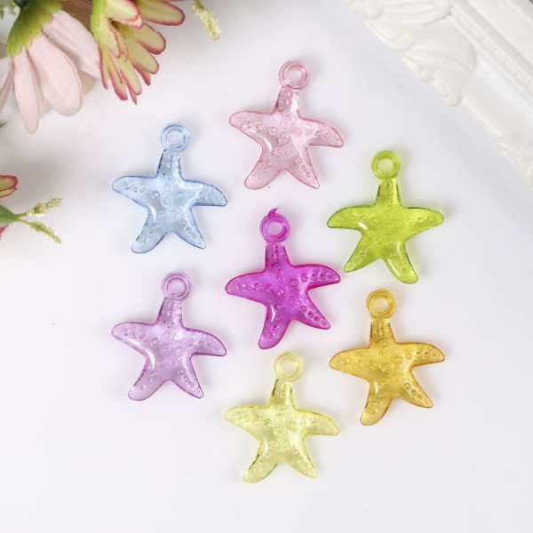 15pcs Étoile de Mer les Étoiles de mer Décoratifs Perles Ensemble, Coloré Pendentif Charms, Bracelet - Photo n°2
