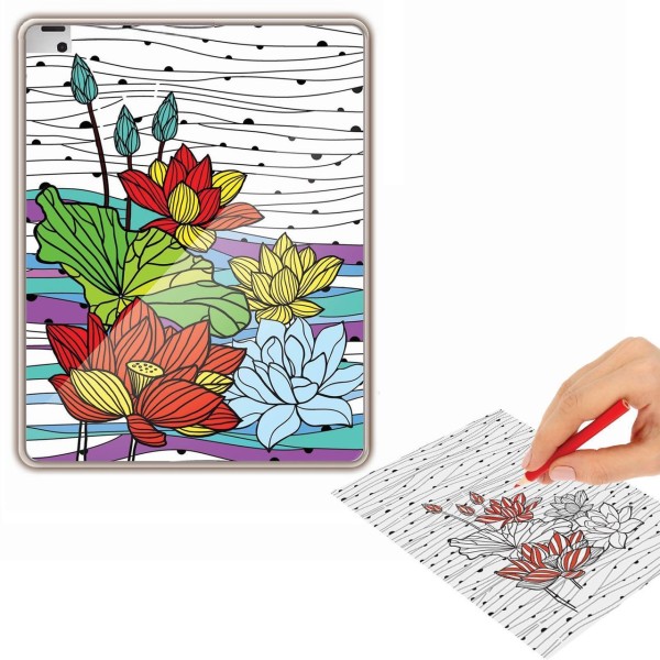 Motifs Floraux Coloriage Adulte Anti-Stress Pages Pour Le Cas De La Tablette, Les Enfants De L'Artis - Photo n°2