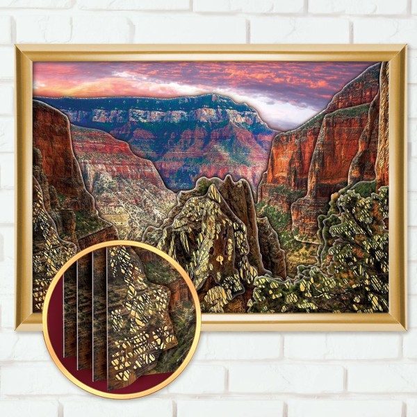 Grand Canyon 3d Découpage Papier, Papertole Applique Photo Diy Kit, Double Face Ruban Adhésif, Mur D - Photo n°2