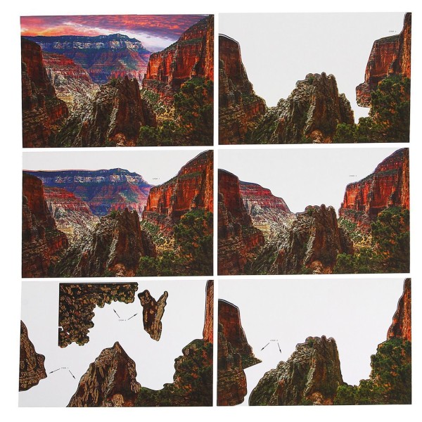 Grand Canyon 3d Découpage Papier, Papertole Applique Photo Diy Kit, Double Face Ruban Adhésif, Mur D - Photo n°5