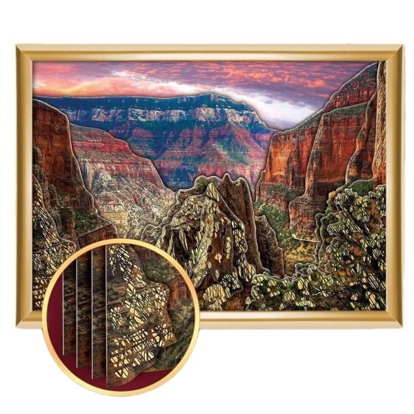 Grand Canyon 3d Découpage Papier, Papertole Applique Photo Diy Kit, Double Face Ruban Adhésif, Mur D - Photo n°1