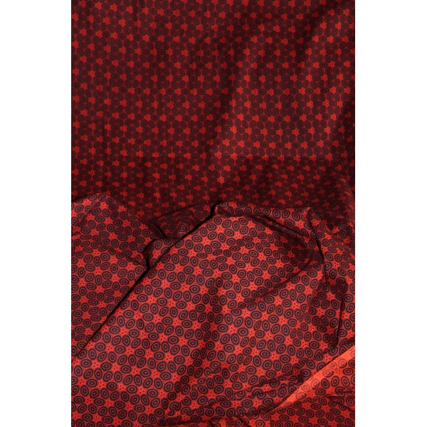 Tissu en coton rouge et noir en 1.1m de large - Photo n°3