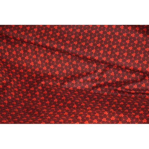 Tissu en coton rouge et noir en 1.1m de large - Photo n°4