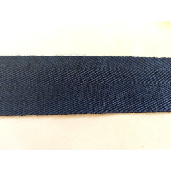 Sangle bleu foncé - vendu au mètre - galon laine - 50mm - 2109ab - Photo n°1