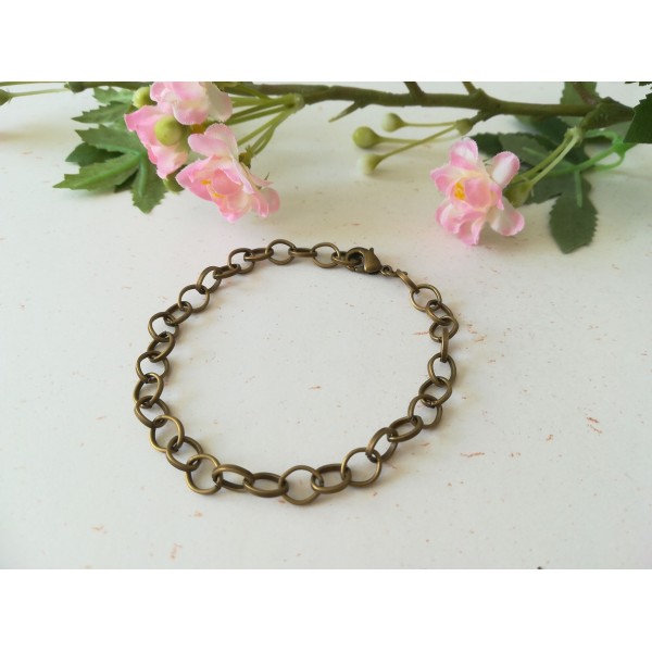 Bracelet chaîne maille bronze à customiser - Photo n°1