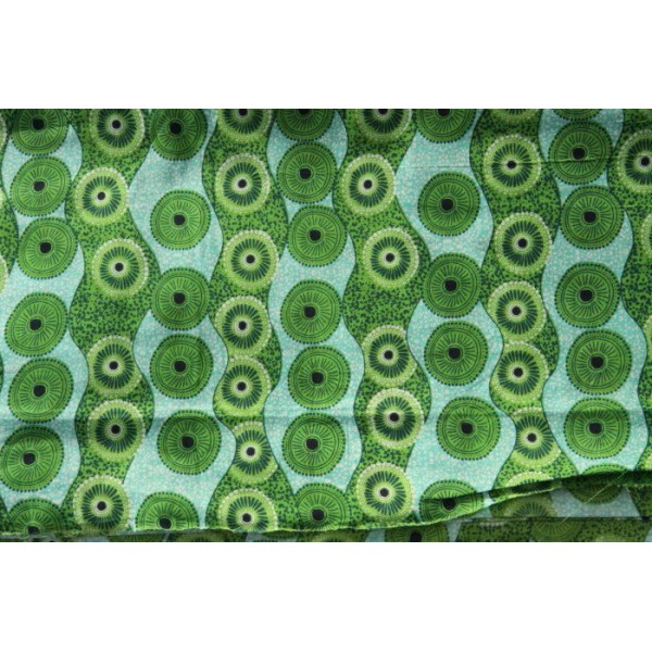 Tissu de coton vert en 1.1m de large - Photo n°1