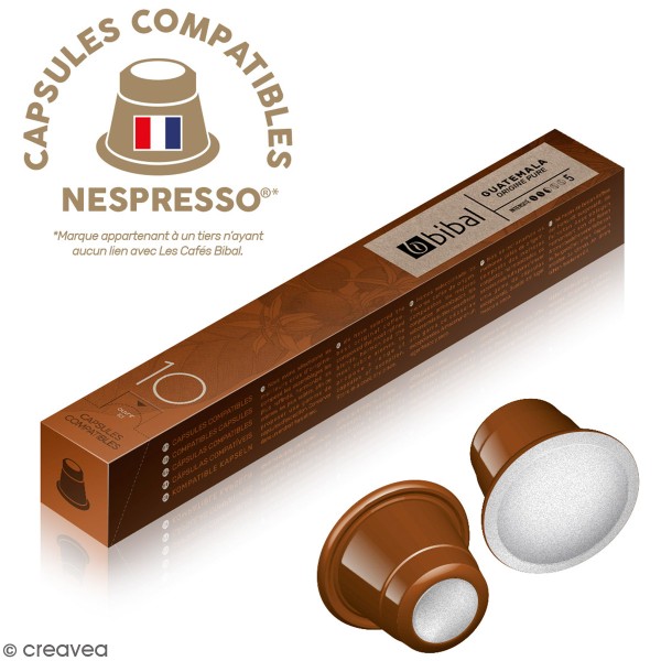 Capsules de café Guatemala Bibal compatibles - 100 % Arabica - 10 Capsules - Photo n°1
