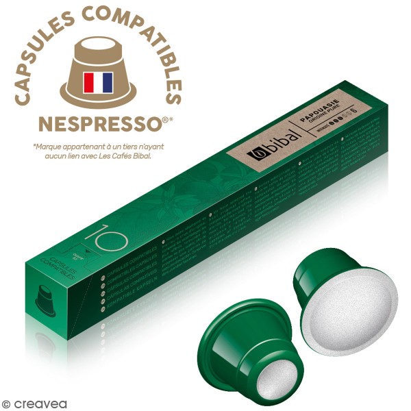 Capsules de café Papouasie Bibal compatibles - 100 % Arabica - 10 Capsules - Photo n°1