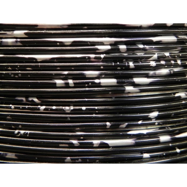 1 Mètre fil aluminium argent et noir 2mm - Photo n°1