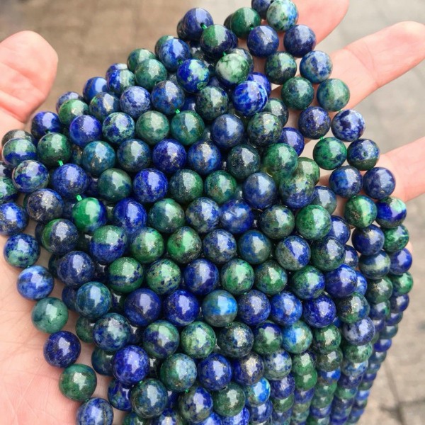 25pcs Bleu Foncé Vert de la pierre Naturelle Lisse Ronde Perles de Pierre Ronde de Lapis-Lazuli 4mm - Photo n°2