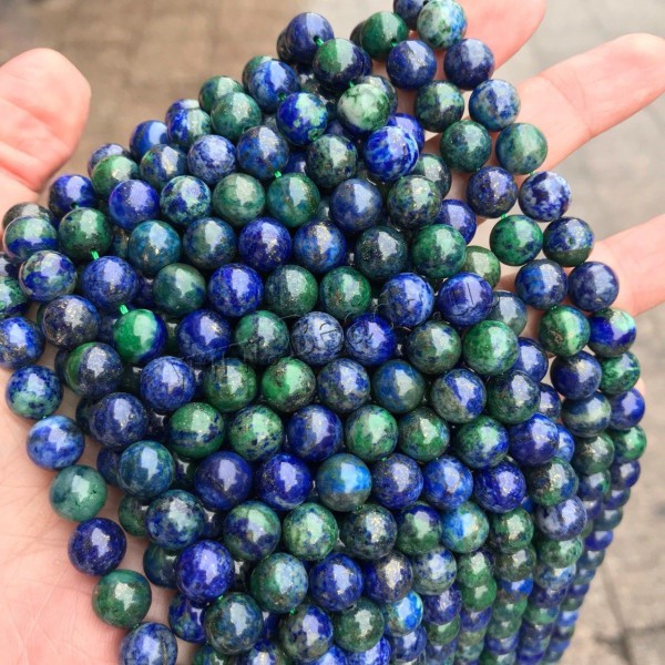 25pcs Bleu Foncé Vert de la pierre Naturelle Lisse Ronde Perles de Pierre Ronde de Lapis-Lazuli 4mm - Photo n°3