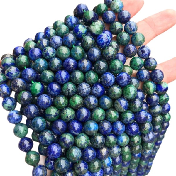25pcs Bleu Foncé Vert de la pierre Naturelle Lisse Ronde Perles de Pierre Ronde de Lapis-Lazuli 4mm - Photo n°1