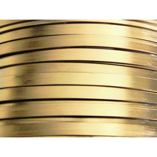 2,5 Mètres fil aluminium plat doré clair 10mm - Photo n°1