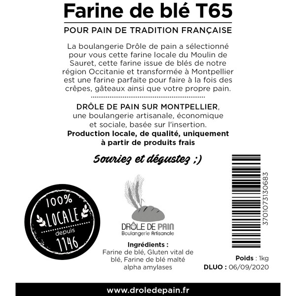 Farine de blé français T65 - 1 kg - Photo n°3
