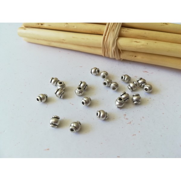 Perles métal intercalaires 4.5 mm argent mat x 22 - Photo n°1