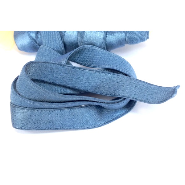ELASTIQUE 5 METRES : elasthanne/polyamide bleu petrole largeur 12mm - Photo n°1
