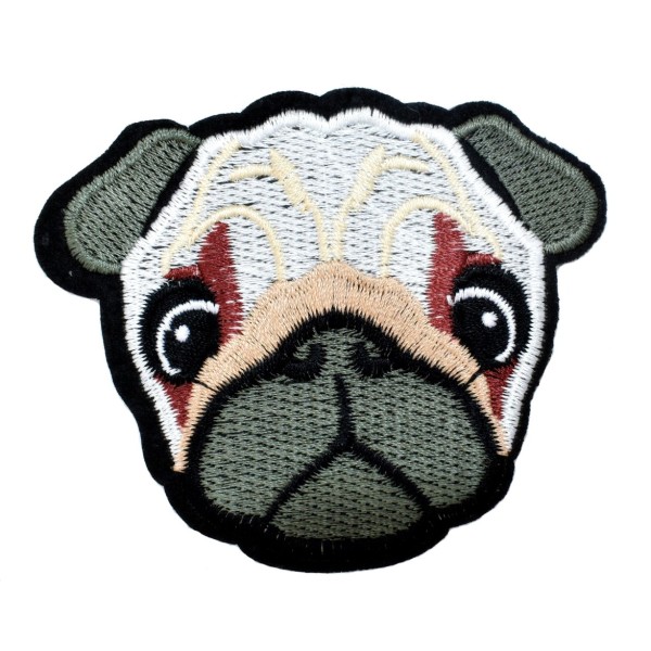 Ecusson bouledogue, patch thermocollant chien pour customisation, 8,3 cm - Photo n°1