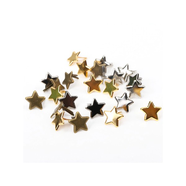 10 Attaches parisiennes étoiles métalliques - Photo n°1
