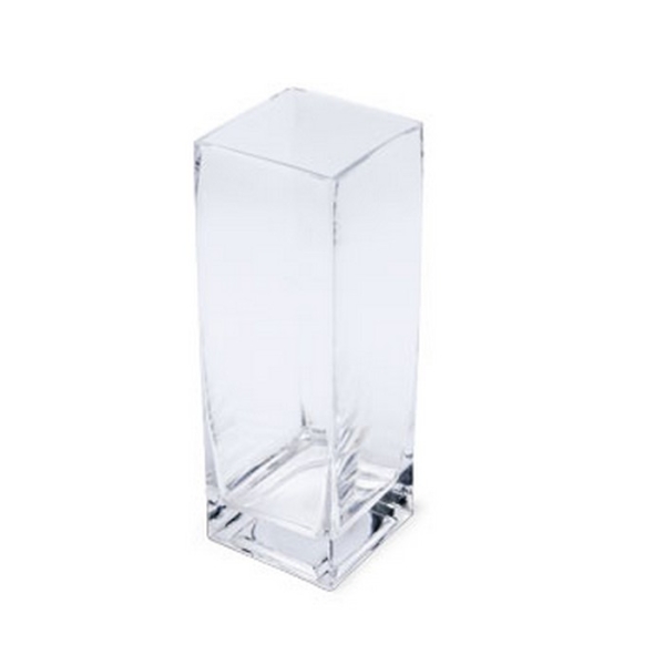 Vase en verre transparent 8cm x 8 cm x 23cm - Photo n°1