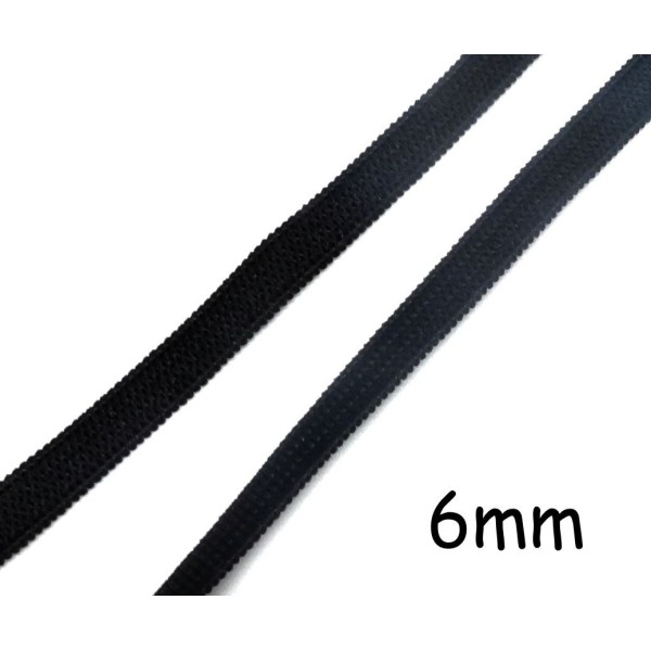 5m Elastique Plat Noir 6mm Souple - Tresse Élastique 6mm - Ruban Élastique Noir - Photo n°2