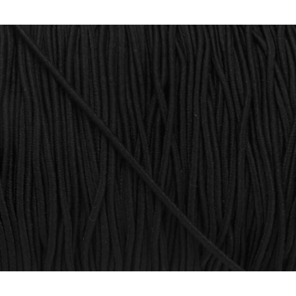 5m Élastique Rond Noir 2mm Souple - Photo n°3