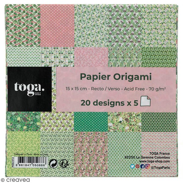 Papier Origami - Motifs Kyoto - 15 x 15 cm - 100 pcs - Photo n°1
