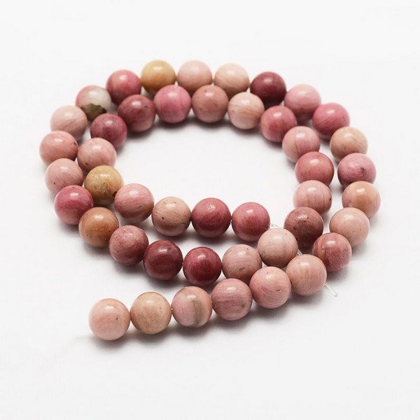 10 perles ronde en pierre naturelle RHODOCHROSITE 8 mm - Photo n°1