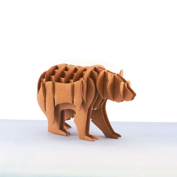 Maquette d'ours en carton 13 x 8,5 x 6 cm - Photo n°2