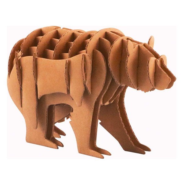 Maquette d'ours en carton 13 x 8,5 x 6 cm - Photo n°1