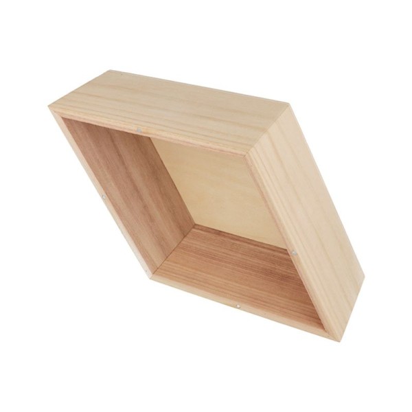 Etagère en bois losange x 3 - 34,5 x 20 x 10,5 cm - Photo n°1